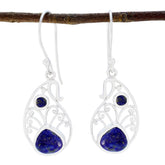 Hana Blue Toi et Moi Earrings - Stylish Gemstone Design Lapis Lazuli Blue Dangle